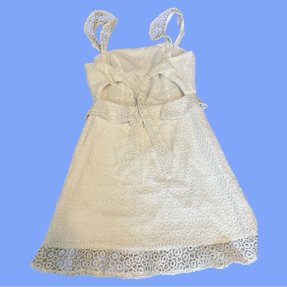 Aidan by Aidan Mattox Womens White Lace Fit-&-Flare Cocktail Dress Size 2 - Picture 6 of 6